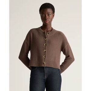 Quince Brown Button-Up Sweater